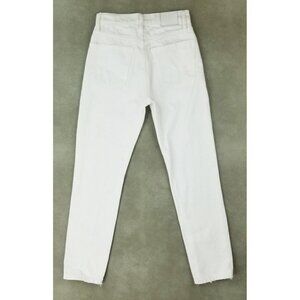 Anine Bing Size 24X27 Women's Button Fly Sonya White Cotton Denim Logo Jeans
